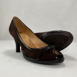 Söfft Gayle Chocolate Peep Toe Heels 8.5